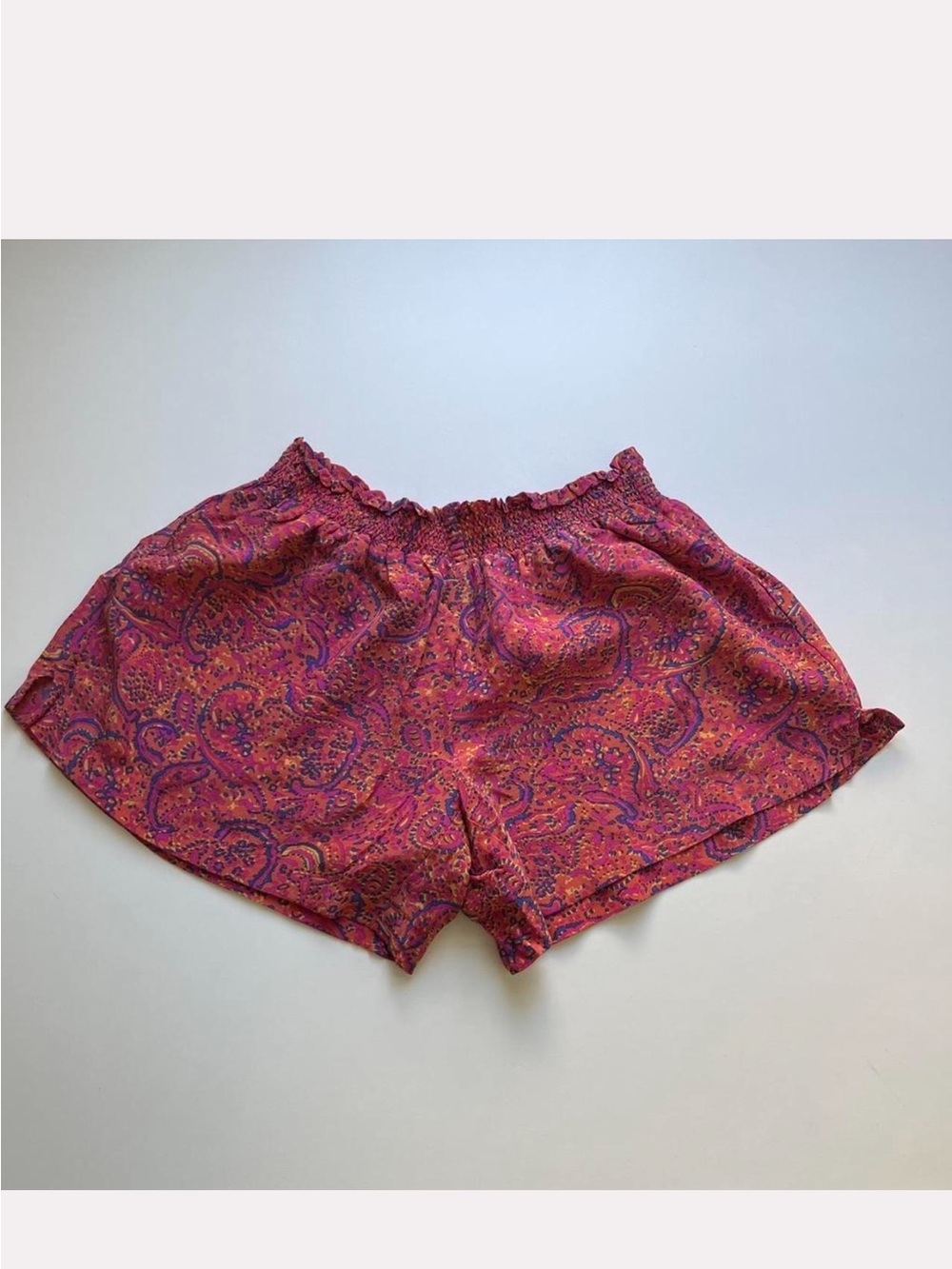 WINTER KATE RED PAISLEY 100% SILK SHORTS WOMENS XS
